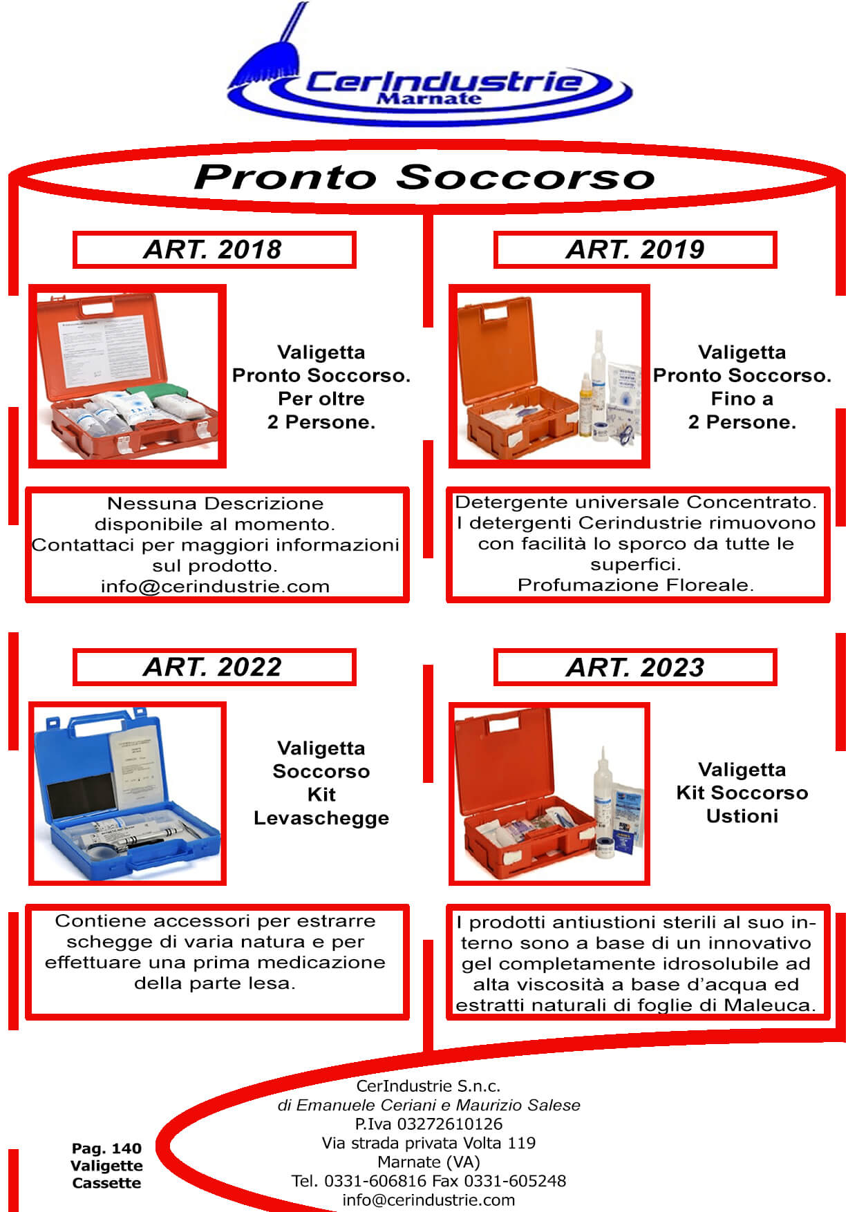 Valigette e Cassette Pronto Soccorso