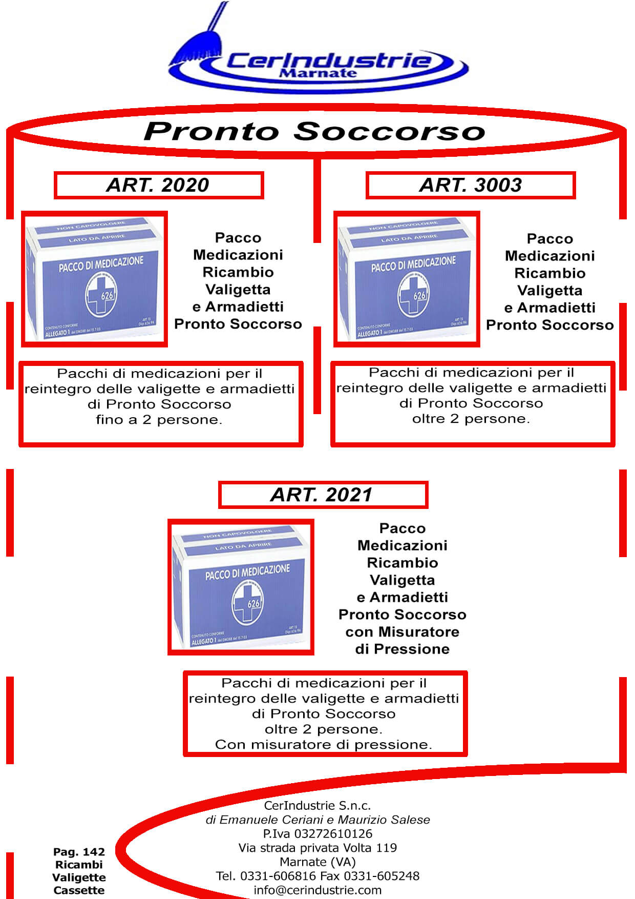 Ricambi Valigette e Cassette Pronto Soccorso